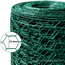 Malha de arame hexagonal galvanizada revestida de PVC para frango